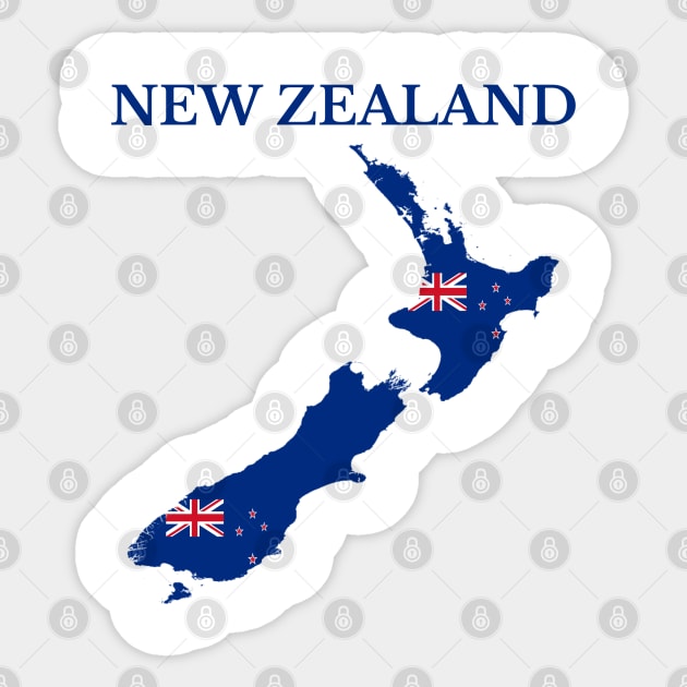 New Zealand Flag Map Sticker by maro_00